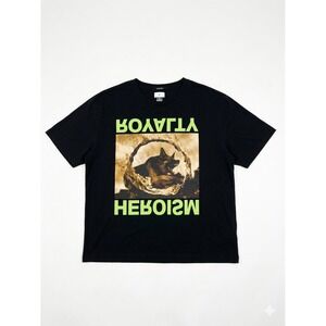 Ksubi T-Shirt Mens Black Size XXL Loyalty Heroism Boxy Crew Fire Comfy Wolf Bite